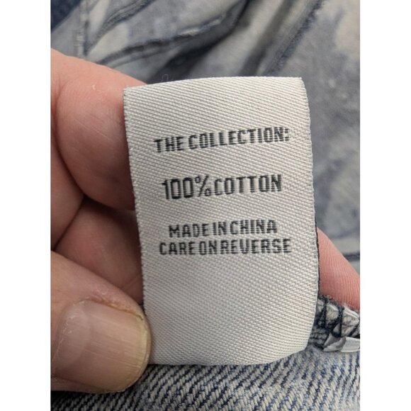 Encrypted Supply Company Jacket Mens Medium Blue Denim Tie Dye Trucker Jean Y2K - Picture 10 of 10